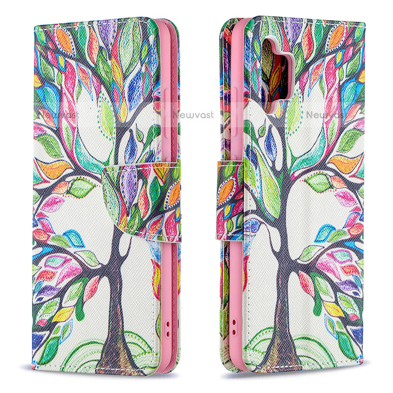 Leather Case Stands Fashionable Pattern Flip Cover Holder B01F for Samsung Galaxy M32 5G