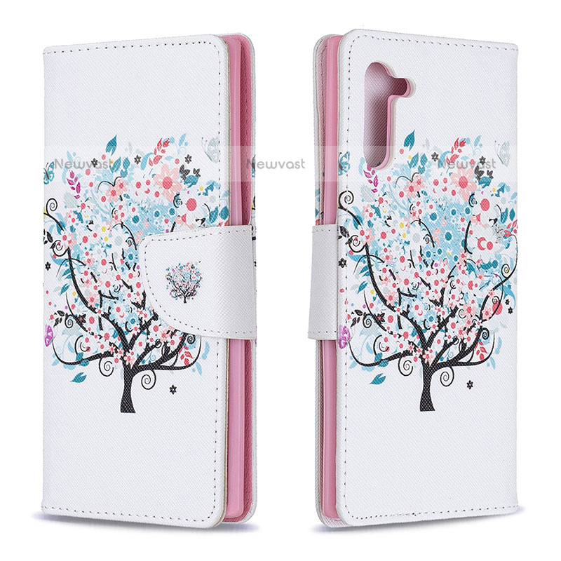 Leather Case Stands Fashionable Pattern Flip Cover Holder B01F for Samsung Galaxy Note 10 5G