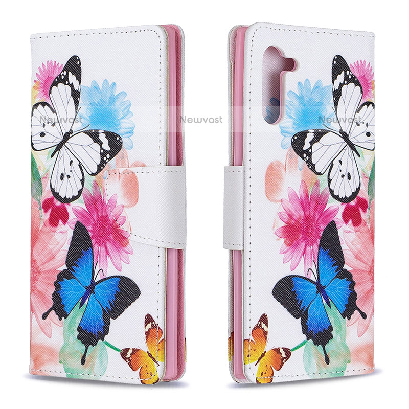 Leather Case Stands Fashionable Pattern Flip Cover Holder B01F for Samsung Galaxy Note 10 5G