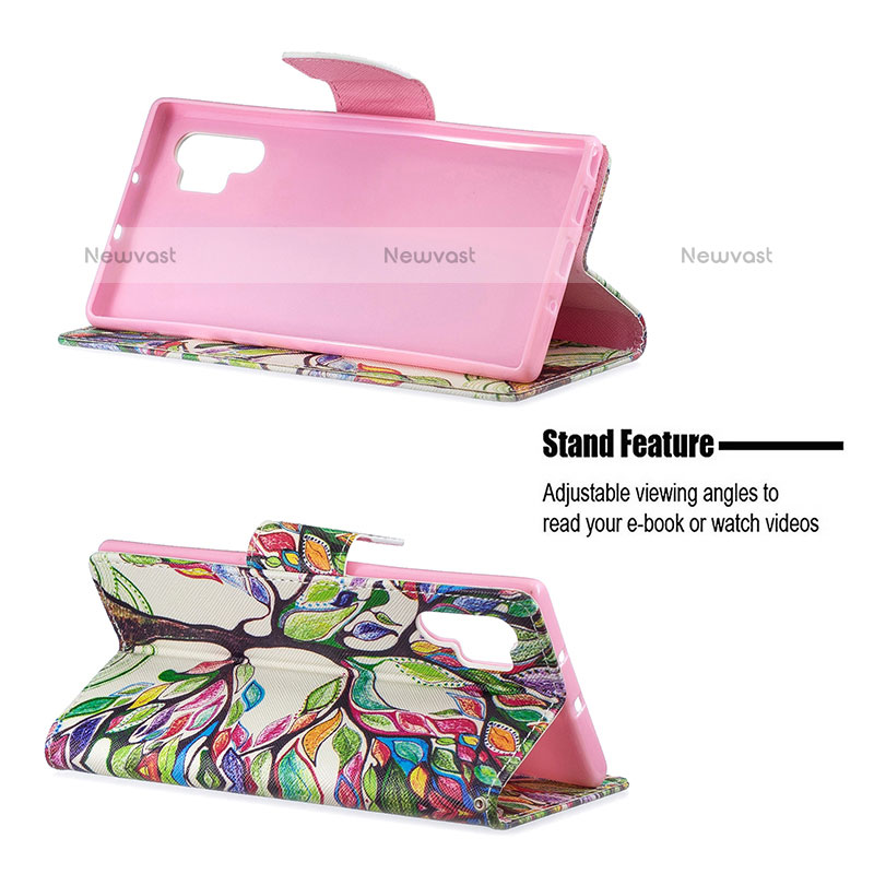 Leather Case Stands Fashionable Pattern Flip Cover Holder B01F for Samsung Galaxy Note 10 Plus 5G