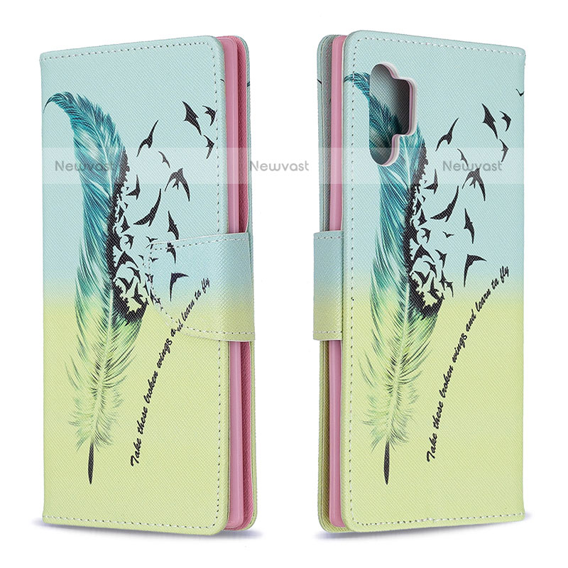 Leather Case Stands Fashionable Pattern Flip Cover Holder B01F for Samsung Galaxy Note 10 Plus 5G