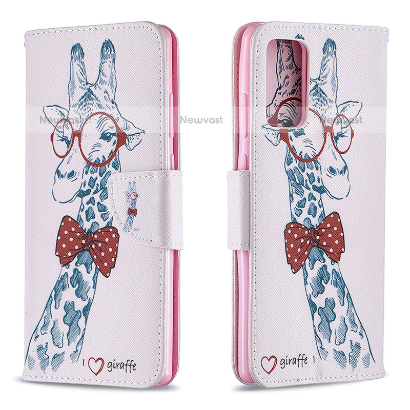 Leather Case Stands Fashionable Pattern Flip Cover Holder B01F for Samsung Galaxy Note 20 5G Pink