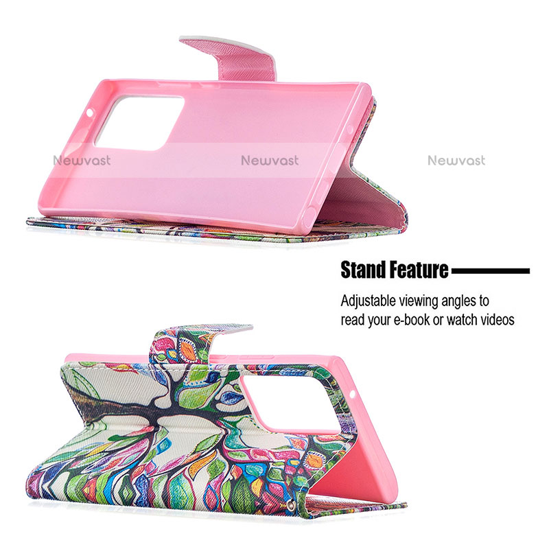 Leather Case Stands Fashionable Pattern Flip Cover Holder B01F for Samsung Galaxy Note 20 Ultra 5G