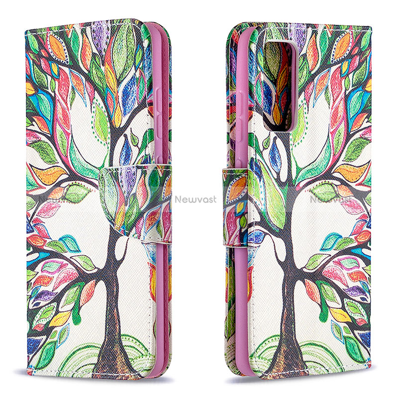 Leather Case Stands Fashionable Pattern Flip Cover Holder B01F for Samsung Galaxy S20 FE (2022) 5G Green