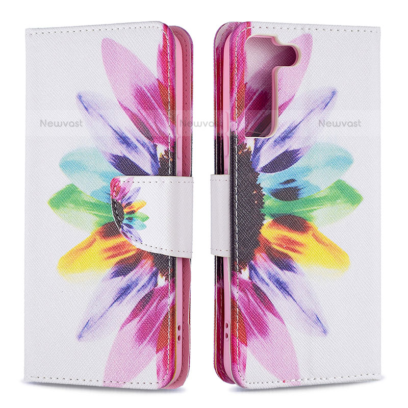 Leather Case Stands Fashionable Pattern Flip Cover Holder B01F for Samsung Galaxy S21 5G