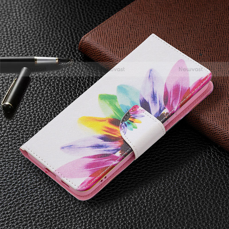 Leather Case Stands Fashionable Pattern Flip Cover Holder B01F for Samsung Galaxy S21 5G