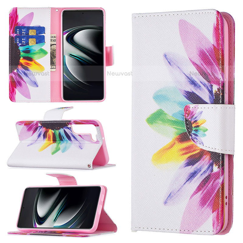 Leather Case Stands Fashionable Pattern Flip Cover Holder B01F for Samsung Galaxy S21 FE 5G