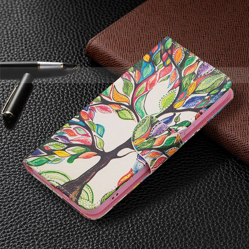 Leather Case Stands Fashionable Pattern Flip Cover Holder B01F for Samsung Galaxy S21 FE 5G Green