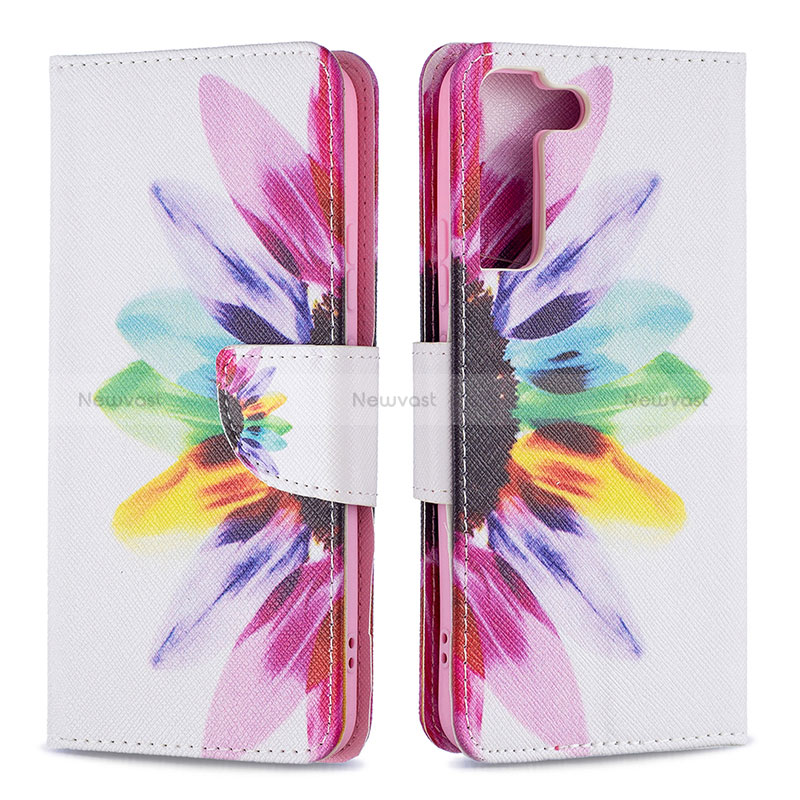 Leather Case Stands Fashionable Pattern Flip Cover Holder B01F for Samsung Galaxy S22 Plus 5G