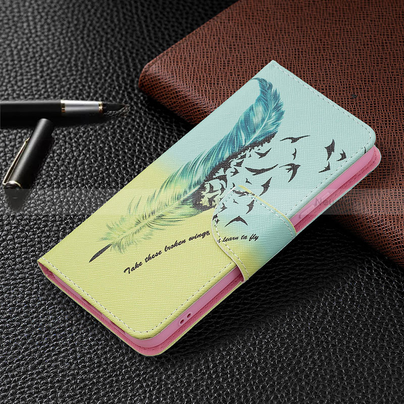 Leather Case Stands Fashionable Pattern Flip Cover Holder B01F for Samsung Galaxy S22 Plus 5G