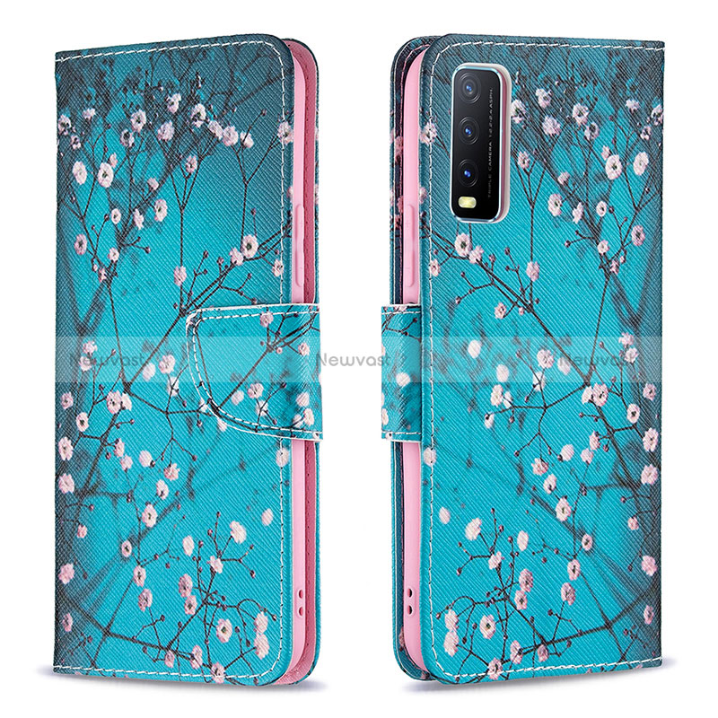 Leather Case Stands Fashionable Pattern Flip Cover Holder B01F for Vivo Y11s