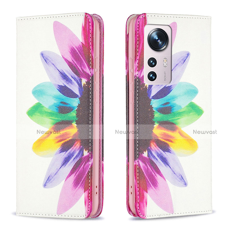 Leather Case Stands Fashionable Pattern Flip Cover Holder B01F for Xiaomi Mi 12 5G