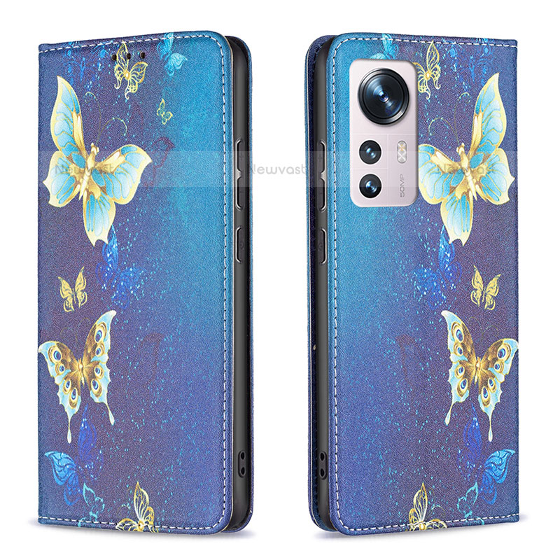 Leather Case Stands Fashionable Pattern Flip Cover Holder B01F for Xiaomi Mi 12 Pro 5G