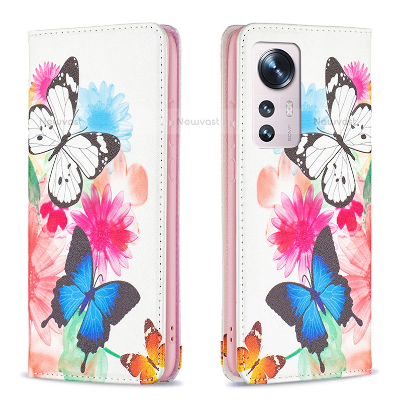 Leather Case Stands Fashionable Pattern Flip Cover Holder B01F for Xiaomi Mi 12S Pro 5G Colorful