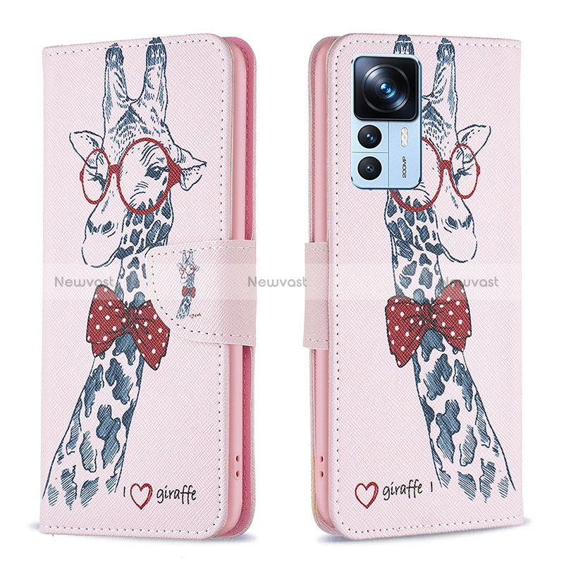 Leather Case Stands Fashionable Pattern Flip Cover Holder B01F for Xiaomi Mi 12T 5G