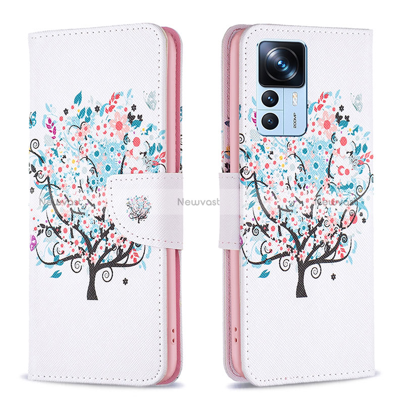 Leather Case Stands Fashionable Pattern Flip Cover Holder B01F for Xiaomi Mi 12T 5G