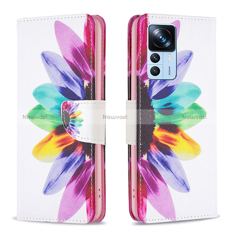 Leather Case Stands Fashionable Pattern Flip Cover Holder B01F for Xiaomi Mi 12T 5G Mixed