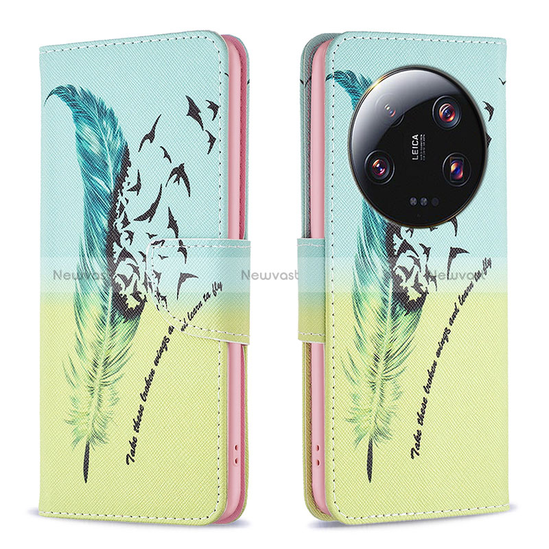Leather Case Stands Fashionable Pattern Flip Cover Holder B01F for Xiaomi Mi 13 Ultra 5G