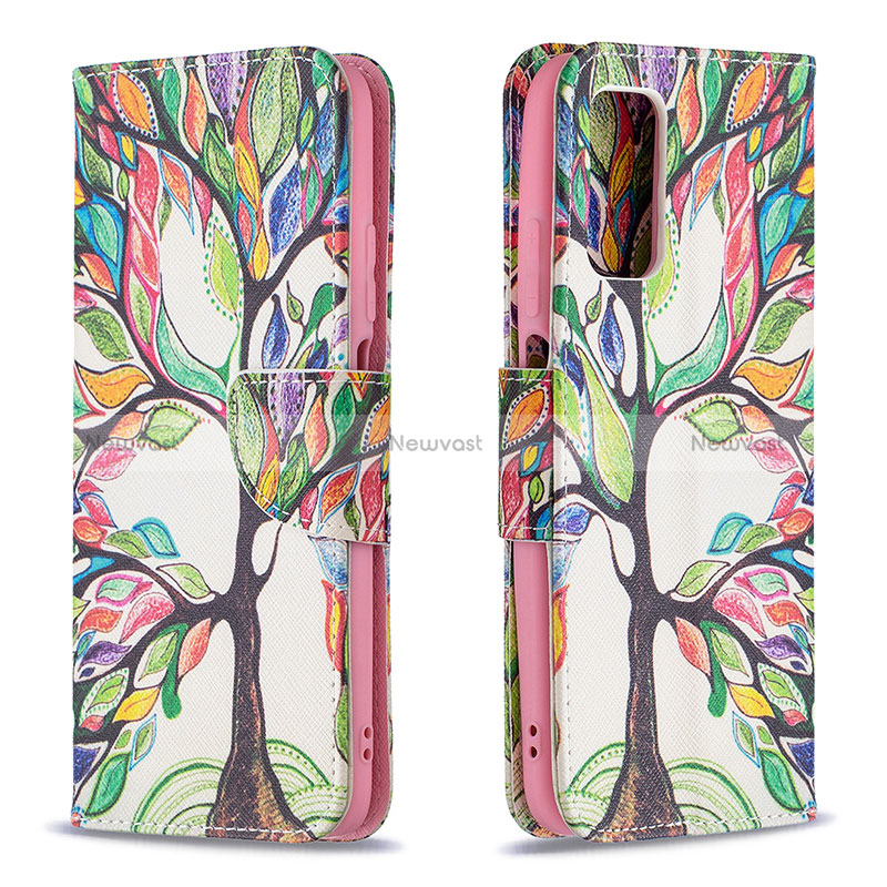 Leather Case Stands Fashionable Pattern Flip Cover Holder B01F for Xiaomi Poco M3