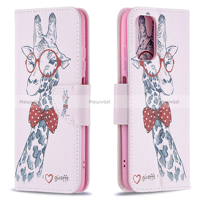 Leather Case Stands Fashionable Pattern Flip Cover Holder B01F for Xiaomi Poco M5S