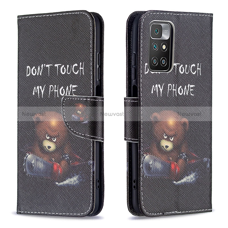Leather Case Stands Fashionable Pattern Flip Cover Holder B01F for Xiaomi Redmi 10 (2022)