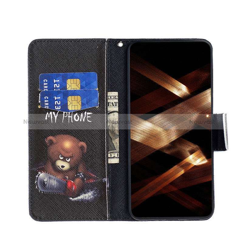 Leather Case Stands Fashionable Pattern Flip Cover Holder B01F for Xiaomi Redmi 12 4G
