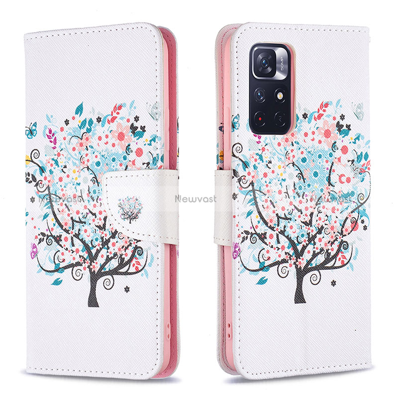 Leather Case Stands Fashionable Pattern Flip Cover Holder B01F for Xiaomi Redmi Note 11S 5G