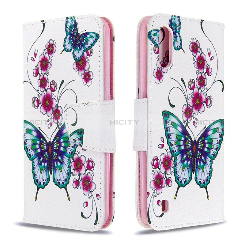 Leather Case Stands Fashionable Pattern Flip Cover Holder B03F for Samsung Galaxy A01 SM-A015 Colorful