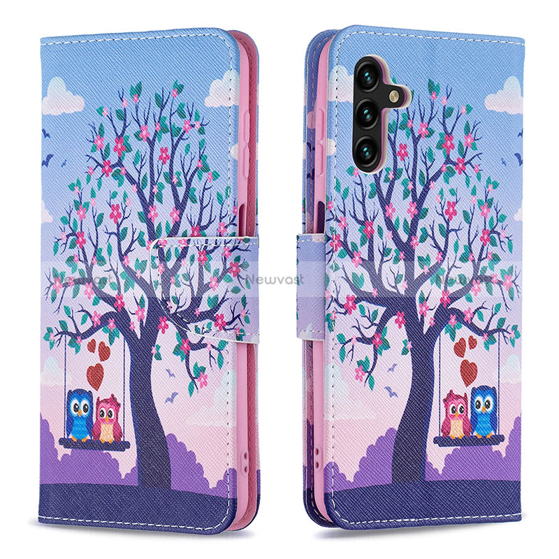 Leather Case Stands Fashionable Pattern Flip Cover Holder B03F for Samsung Galaxy A04s
