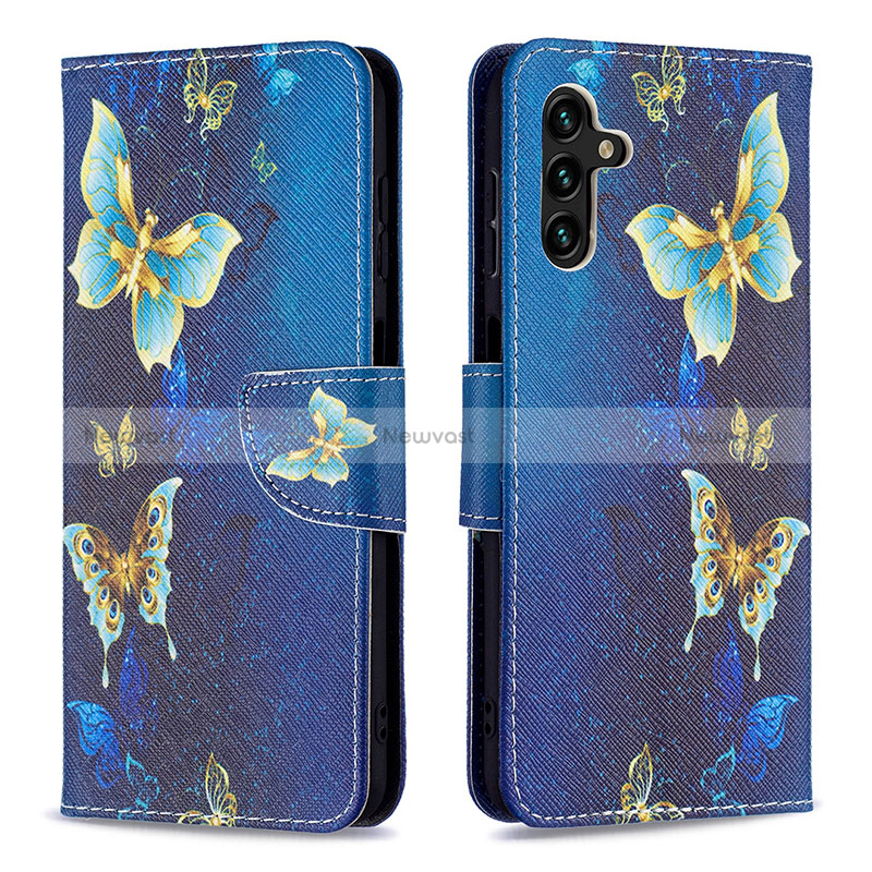 Leather Case Stands Fashionable Pattern Flip Cover Holder B03F for Samsung Galaxy A04s
