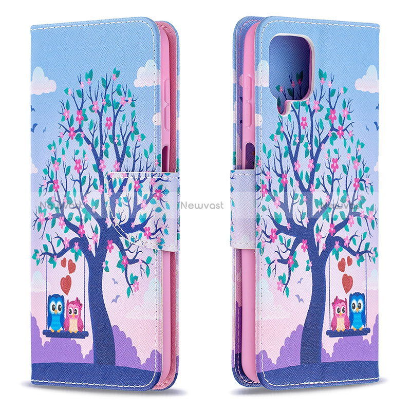 Leather Case Stands Fashionable Pattern Flip Cover Holder B03F for Samsung Galaxy A12 Nacho