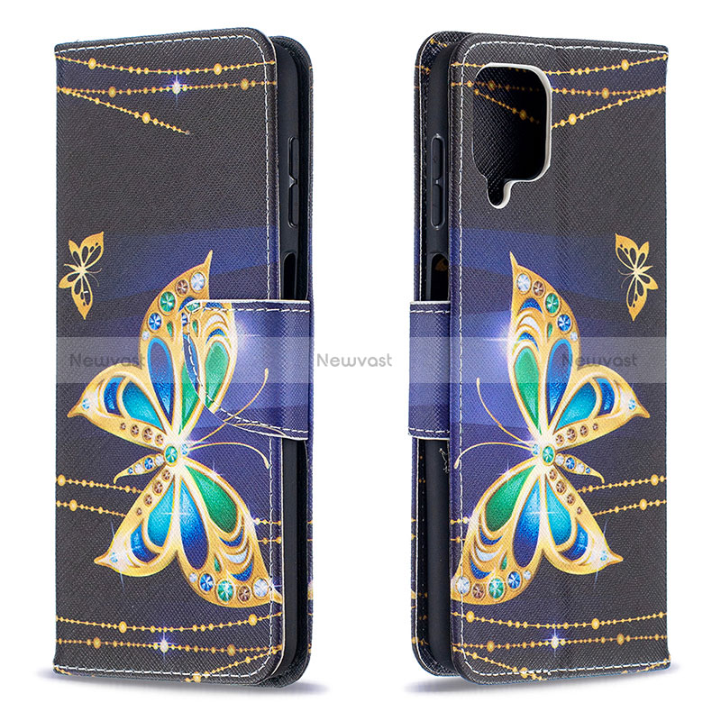 Leather Case Stands Fashionable Pattern Flip Cover Holder B03F for Samsung Galaxy A12 Nacho