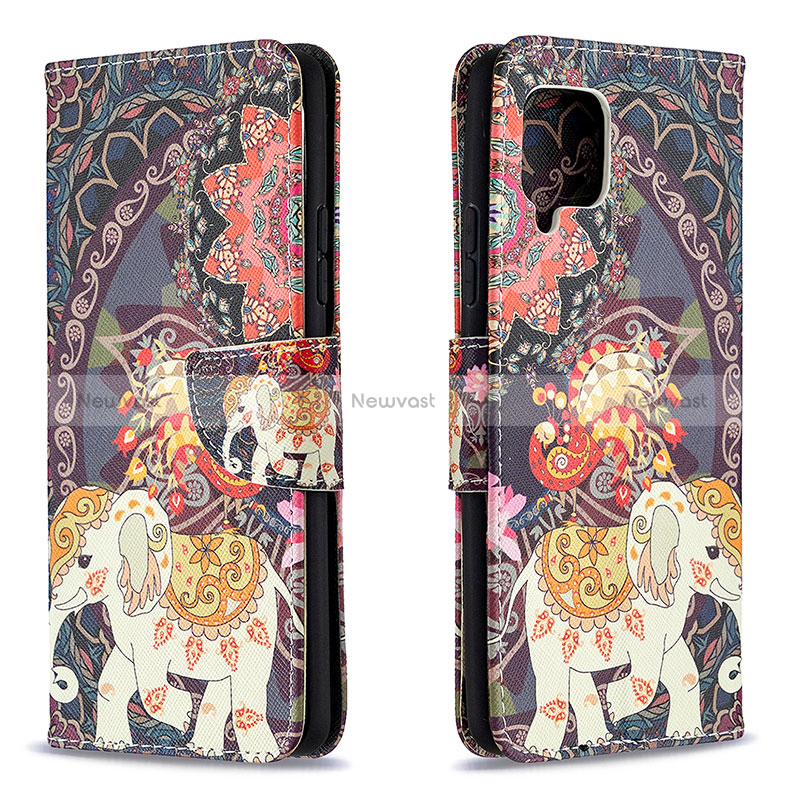 Leather Case Stands Fashionable Pattern Flip Cover Holder B03F for Samsung Galaxy A42 5G