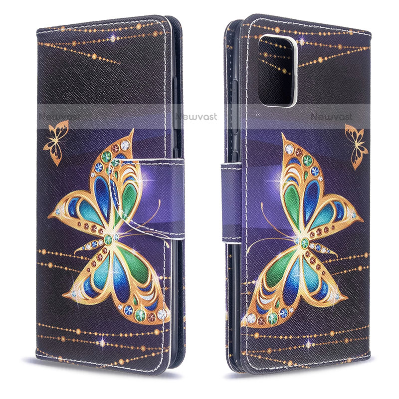 Leather Case Stands Fashionable Pattern Flip Cover Holder B03F for Samsung Galaxy A51 4G
