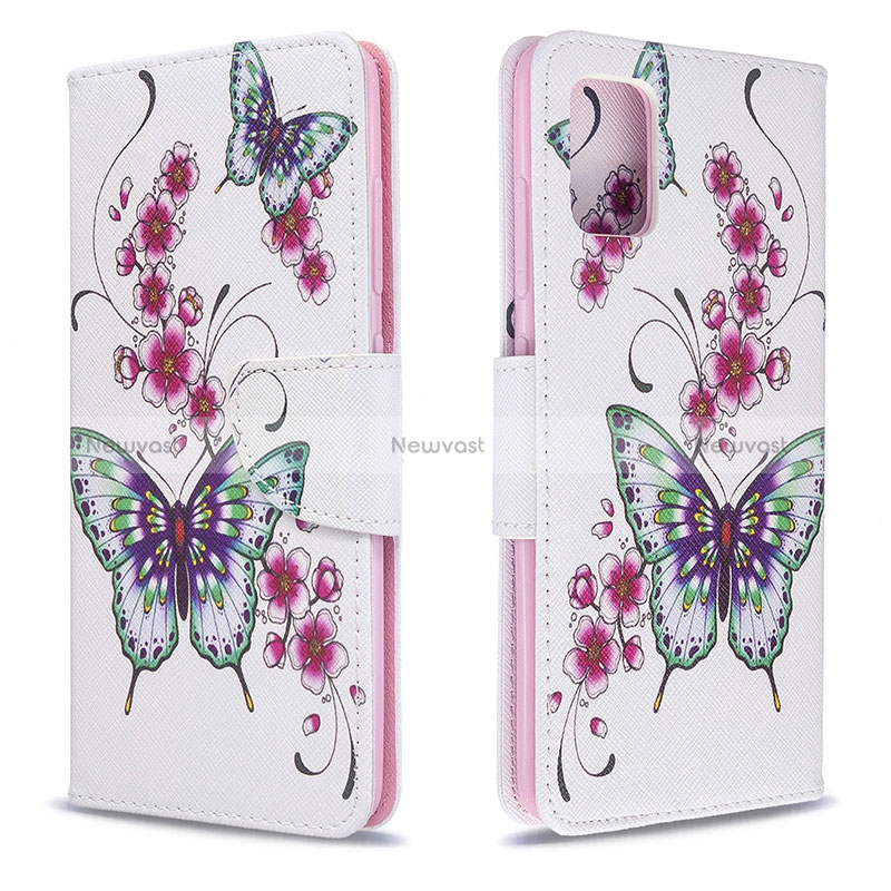 Leather Case Stands Fashionable Pattern Flip Cover Holder B03F for Samsung Galaxy A51 5G