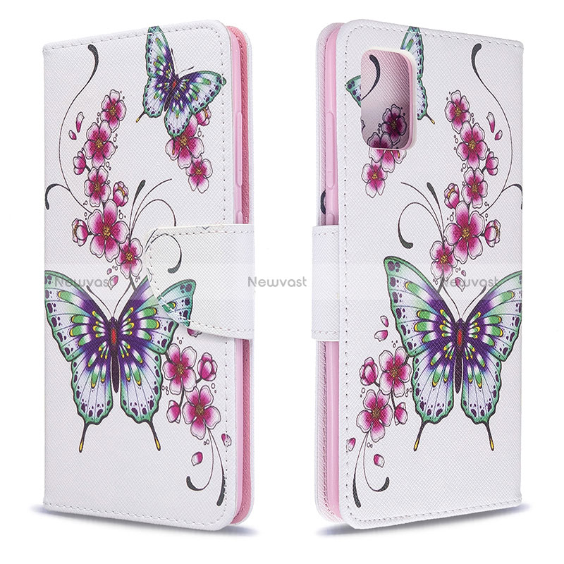 Leather Case Stands Fashionable Pattern Flip Cover Holder B03F for Samsung Galaxy A51 5G Colorful