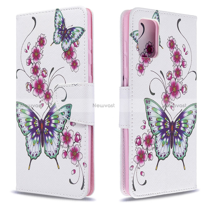 Leather Case Stands Fashionable Pattern Flip Cover Holder B03F for Samsung Galaxy A71 5G Colorful