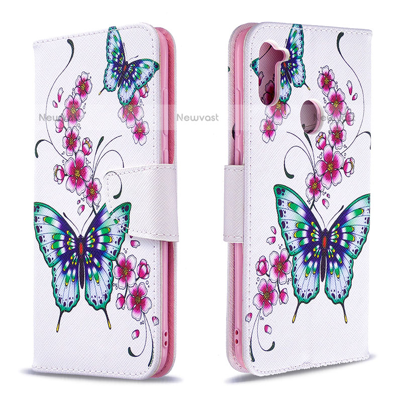 Leather Case Stands Fashionable Pattern Flip Cover Holder B03F for Samsung Galaxy M11 Colorful