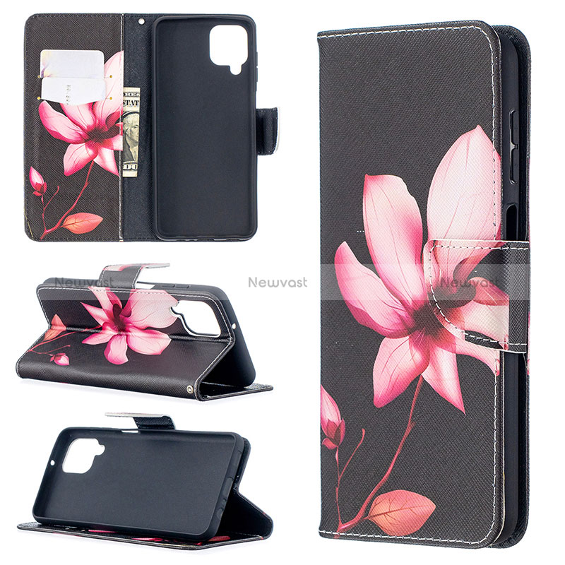 Leather Case Stands Fashionable Pattern Flip Cover Holder B03F for Samsung Galaxy M12