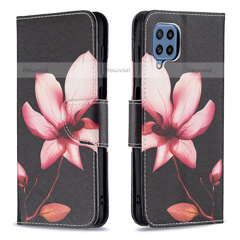 Leather Case Stands Fashionable Pattern Flip Cover Holder B03F for Samsung Galaxy M32 4G
