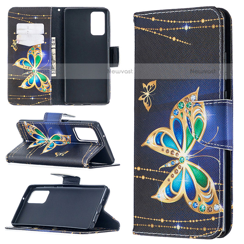 Leather Case Stands Fashionable Pattern Flip Cover Holder B03F for Samsung Galaxy Note 20 5G