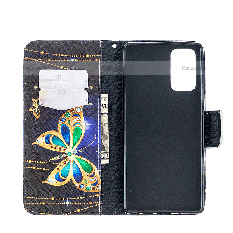 Leather Case Stands Fashionable Pattern Flip Cover Holder B03F for Samsung Galaxy Note 20 5G