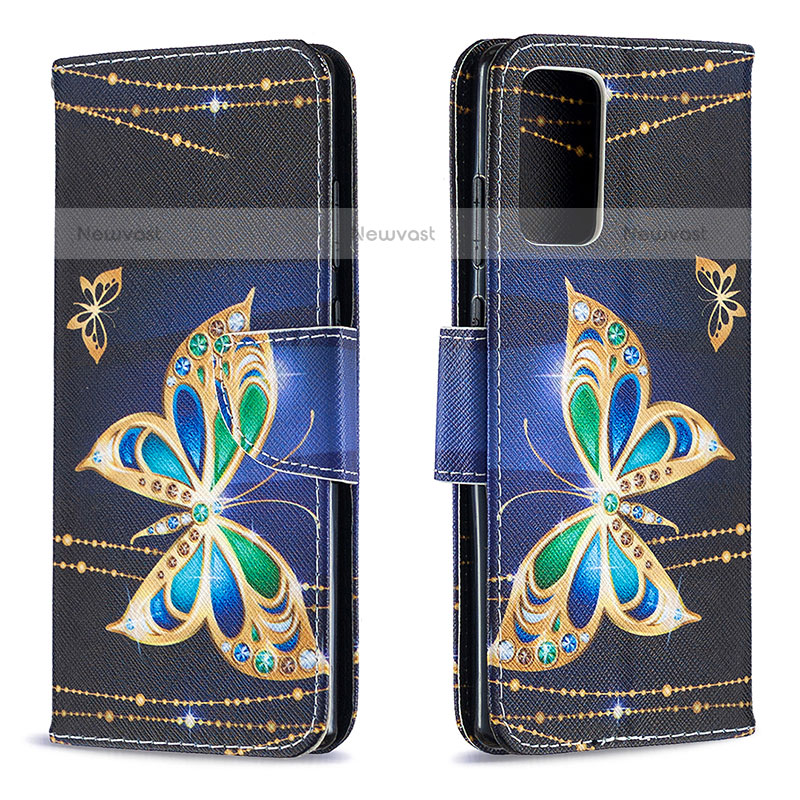 Leather Case Stands Fashionable Pattern Flip Cover Holder B03F for Samsung Galaxy Note 20 5G Black