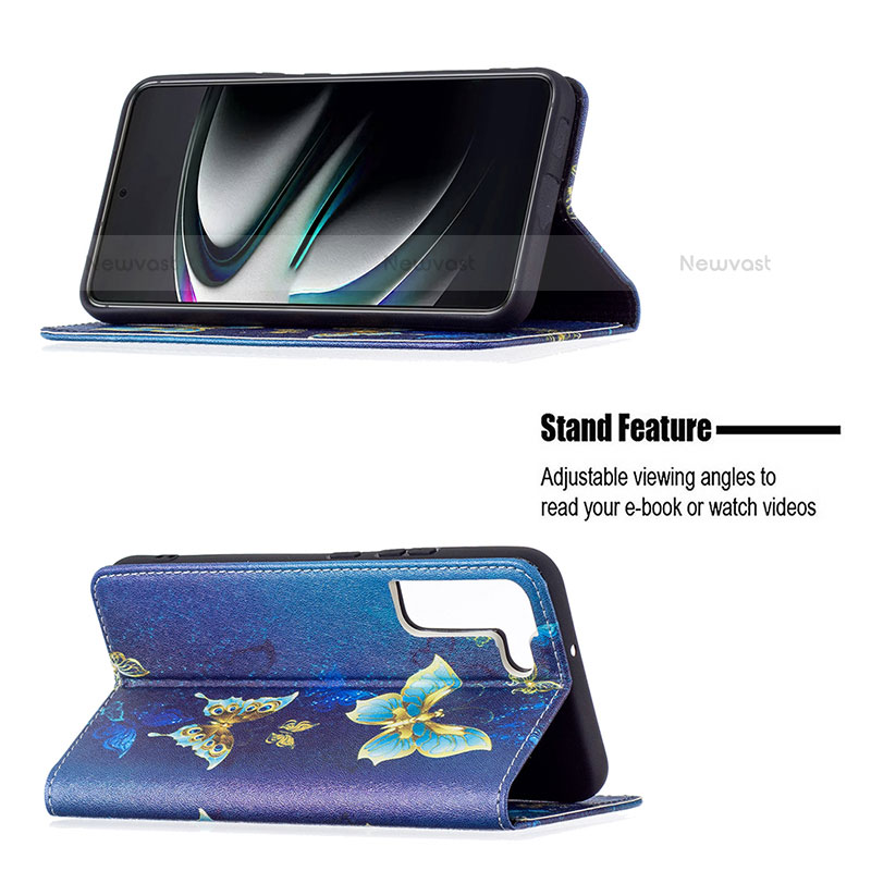 Leather Case Stands Fashionable Pattern Flip Cover Holder B03F for Samsung Galaxy S21 5G