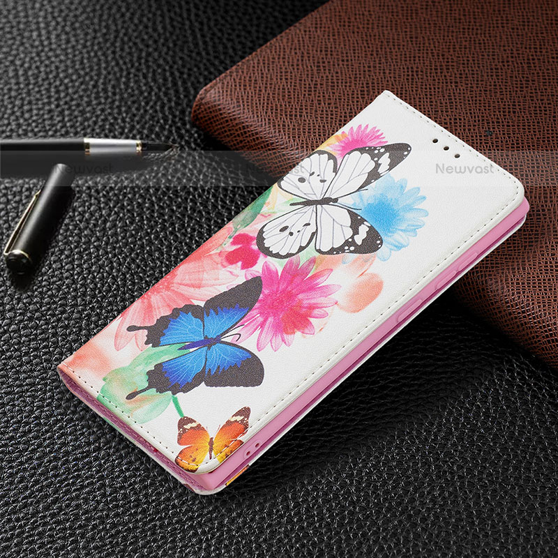 Leather Case Stands Fashionable Pattern Flip Cover Holder B03F for Samsung Galaxy S21 Ultra 5G