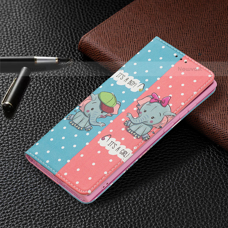 Leather Case Stands Fashionable Pattern Flip Cover Holder B03F for Samsung Galaxy S21 Ultra 5G Mixed