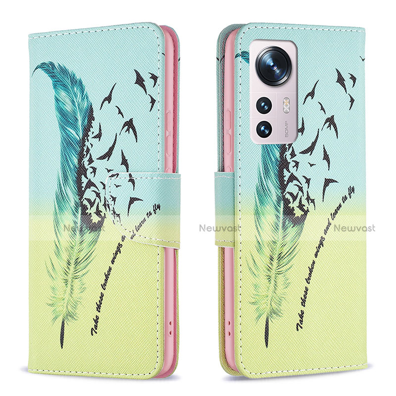 Leather Case Stands Fashionable Pattern Flip Cover Holder B03F for Xiaomi Mi 12 5G