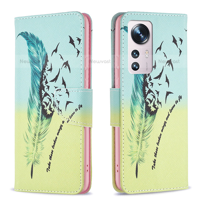 Leather Case Stands Fashionable Pattern Flip Cover Holder B03F for Xiaomi Mi 12S 5G