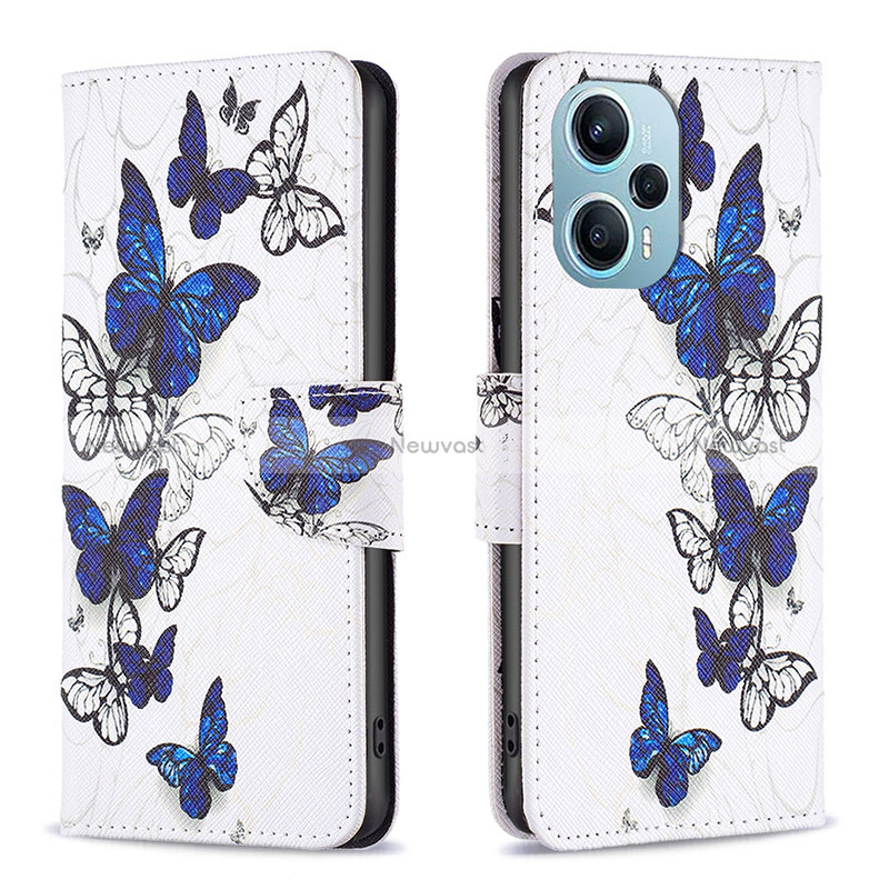 Leather Case Stands Fashionable Pattern Flip Cover Holder B03F for Xiaomi Poco F5 5G