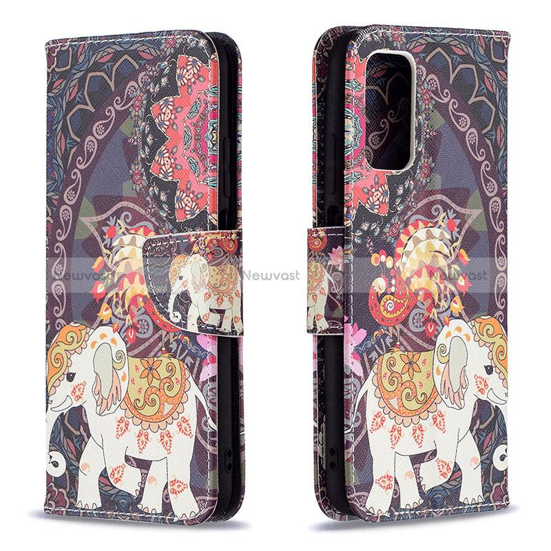 Leather Case Stands Fashionable Pattern Flip Cover Holder B03F for Xiaomi Poco M3